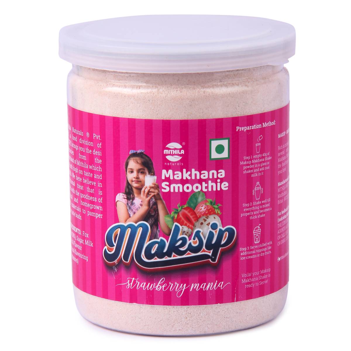 Maksip Strawberry Makhana Smoothie - 180 g