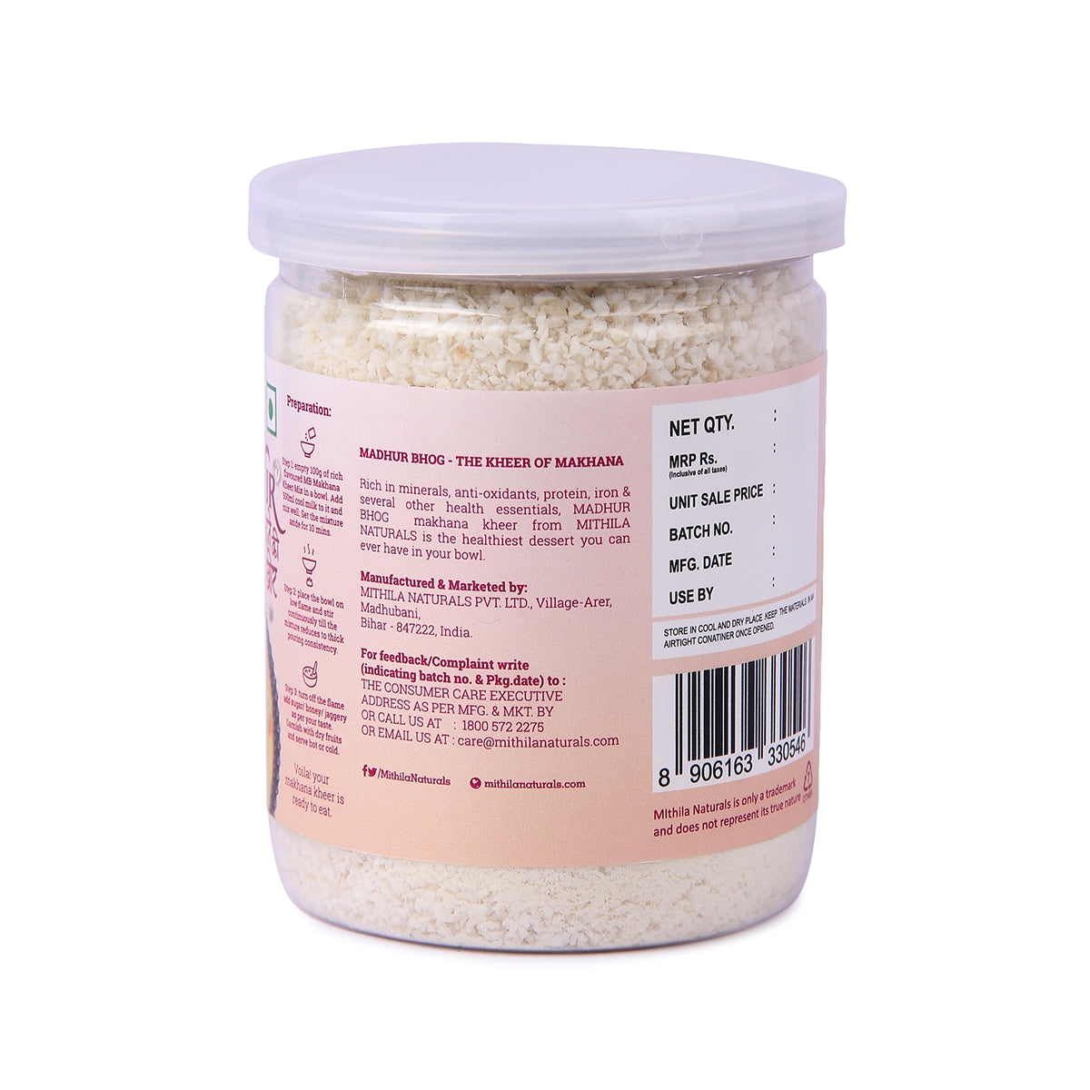 Madhur Bhog Rose Flavour Makhana Kheer (Sugar Free) - 100 g
