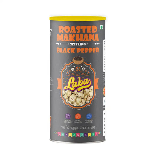 Laba Roasted Flavoured Makhana Composite Can - Black Pepper (75g)