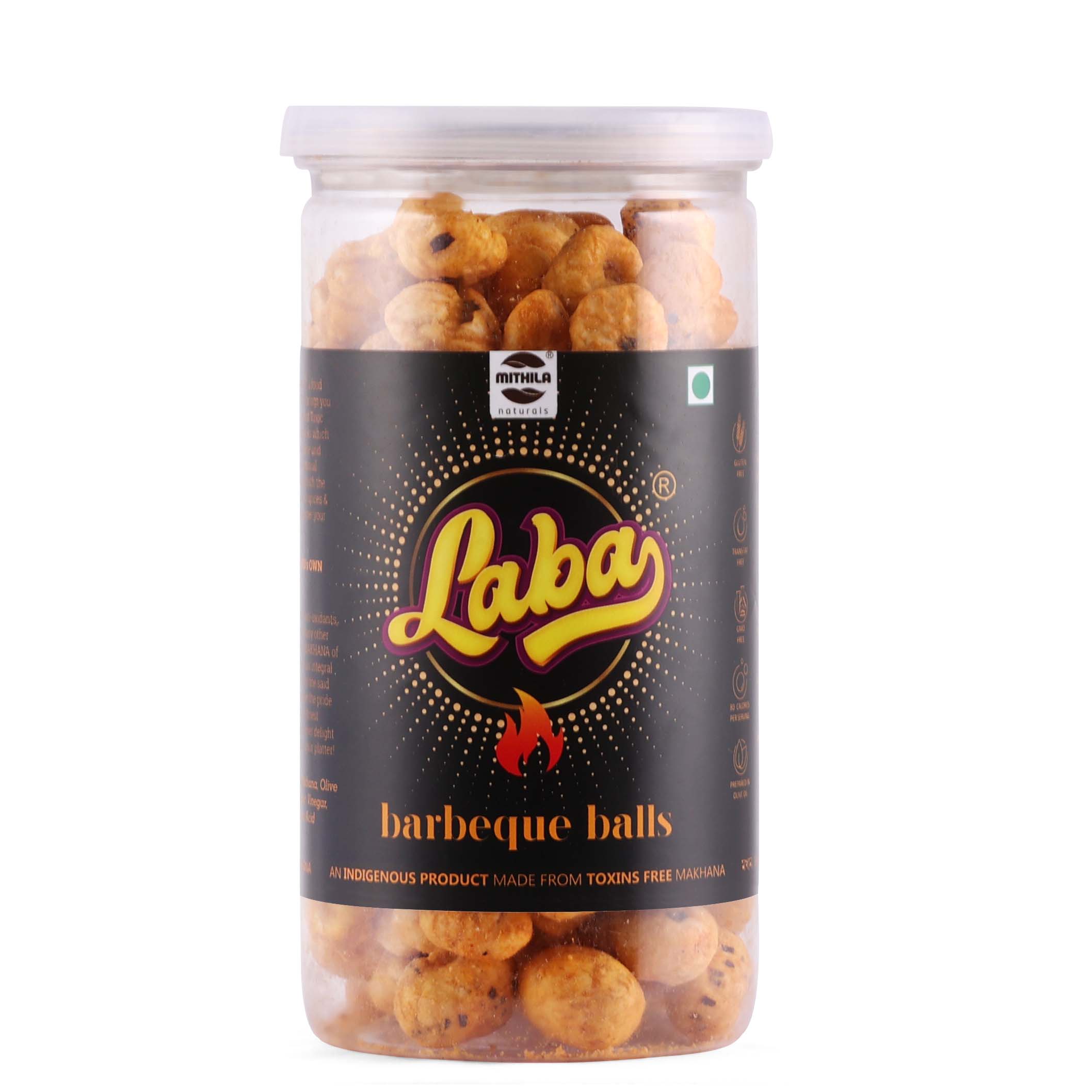 Laba - Roasted Makhana Snacks (Tandoori Barbeque Flavour) - 85 g