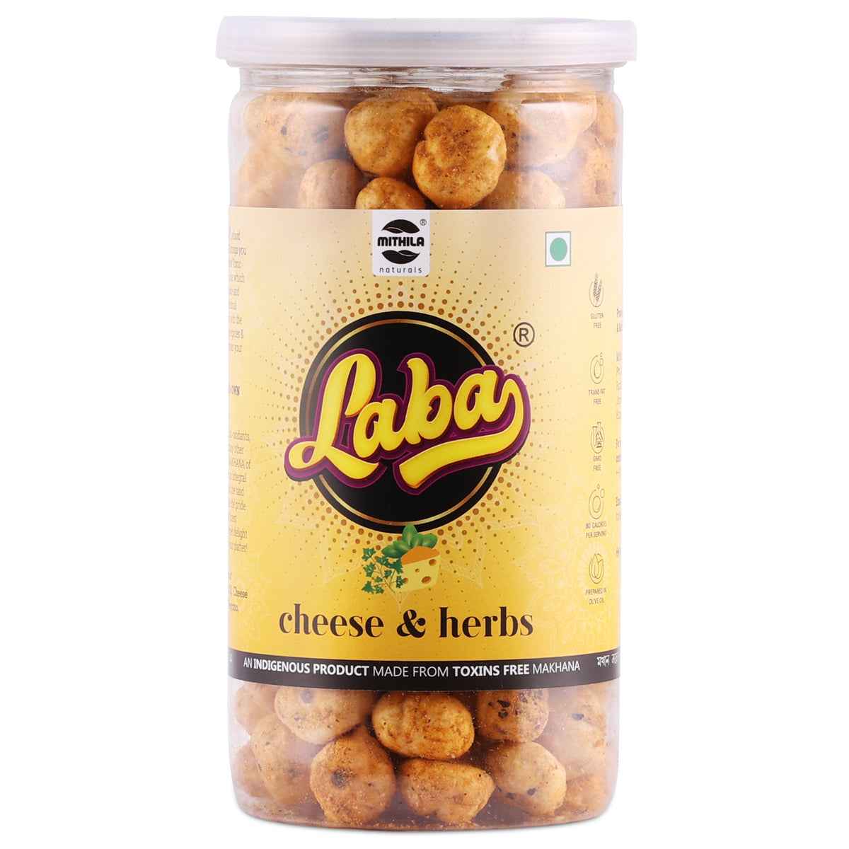 Laba - Roasted Makhana Snacks (Cheese & Herbs) - 85 g