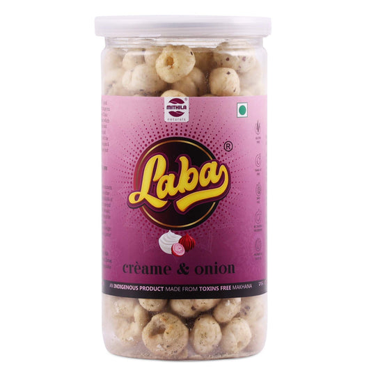 Laba – Roasted Flavoured Makhana Snacks (Cream & Onion)  (85 g)