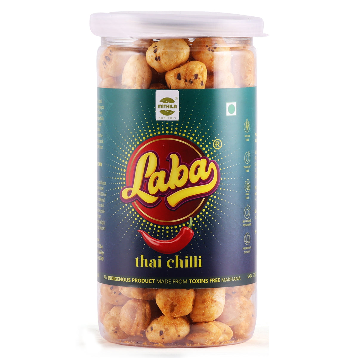 Laba - Roasted Makhana Snacks (Thai Chilli) - 85 g