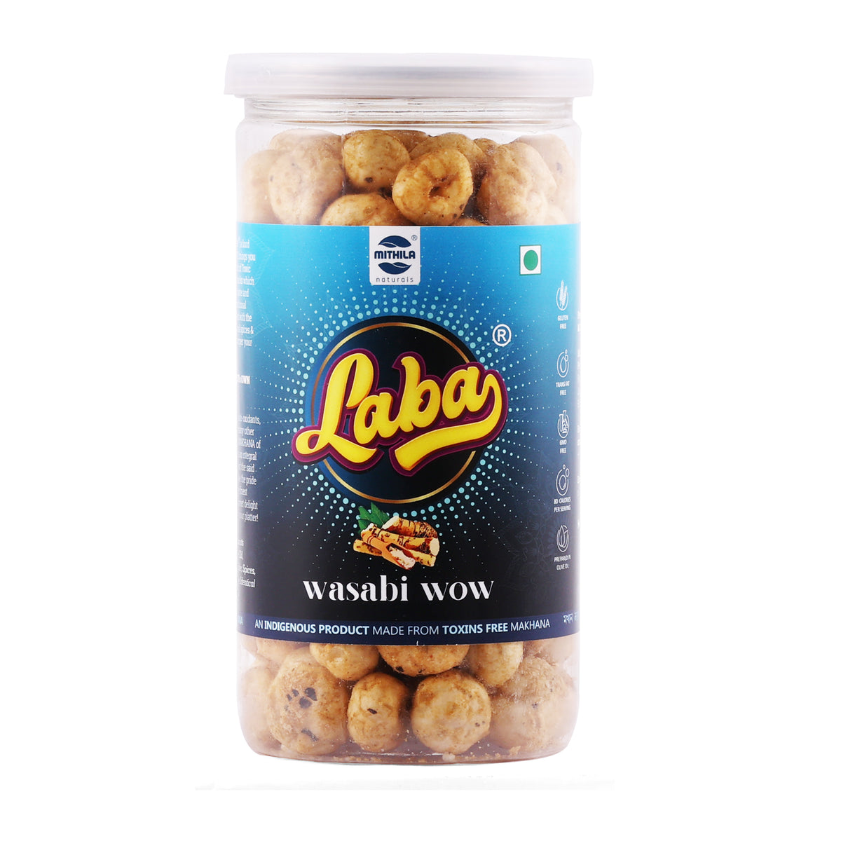 Laba - Roasted Makhana Snacks (Wasabi Wow) - 85 g